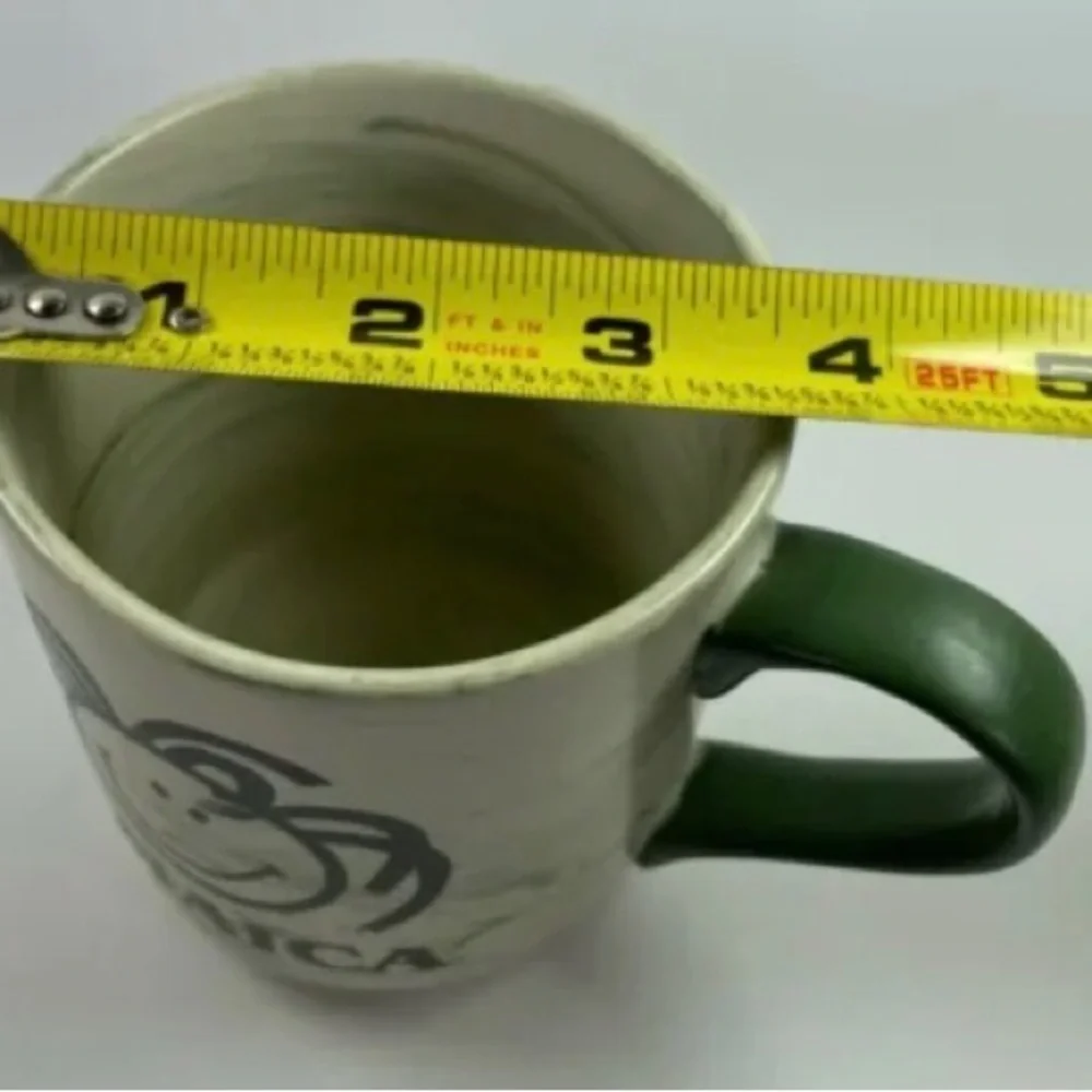 Vintage Jamaica Souvenir Coffee Mug YEAH MON Marble Design Green Handle
